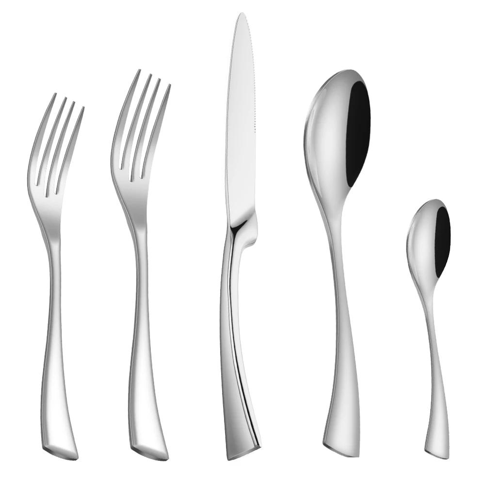 20Pcs/set Stainless Steel Black Rose Gold Cutlery Set Dinnerware Tableware Silverware With Salad Dessert Fork Drop Shipping