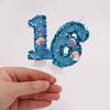 Блестящие синие свечи-цифры для торта Детский мальчик девочка День рождения Торт Топпер Украшение Русалочка Вечеринка Принадлежности Подводный декор