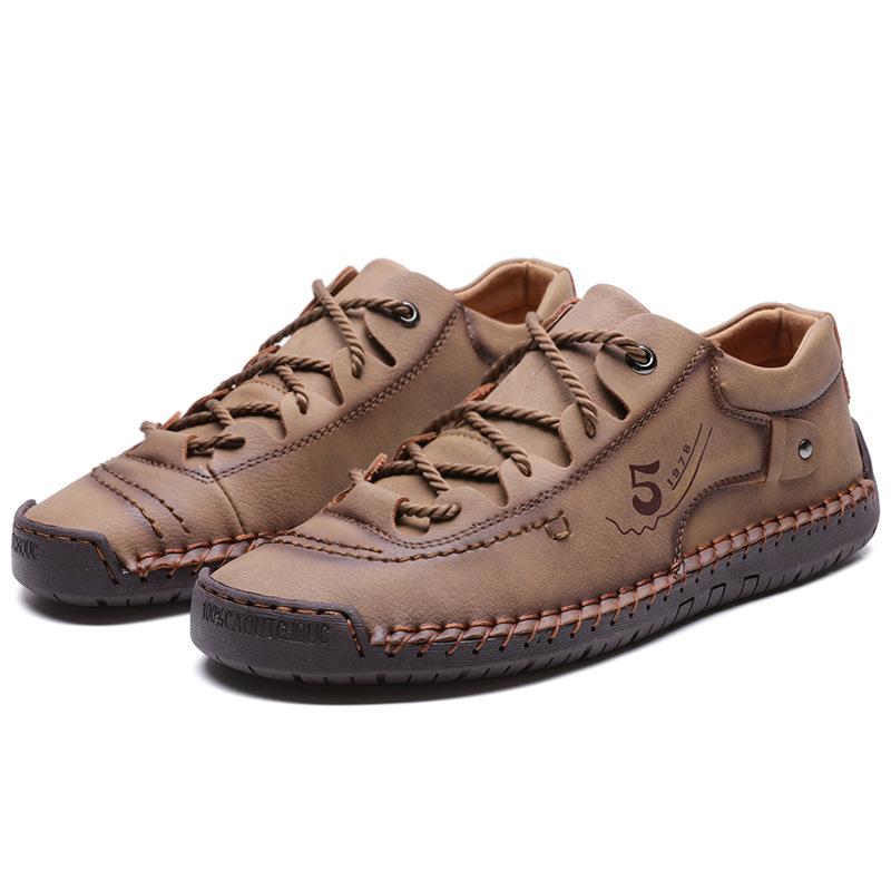 Men Leather Shoes Outdoor Comfortable High Quality Fashion Soft Homme Ankle Non-slip Flats Casual Moccasin Handmade Big Size 48