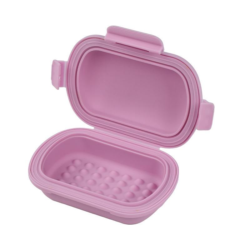 Travel Portable Flip Top Soap Dish with Lid-Leak Proof Bar Soap Container Flip Top or Fold Flat for Travel Hotel