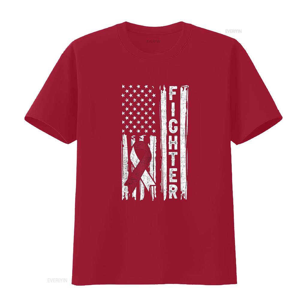 Head And Neck Cancer Patient Fighter Throat Oral Flag T Shirt vintage Washed streetwear Comfortable Soft Slightly Unisex