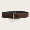 1pc Women Luxury Design Suede Leather Wide Belt Casual Versatile Business Waist Strap Trendy Pin Buckle Waistband