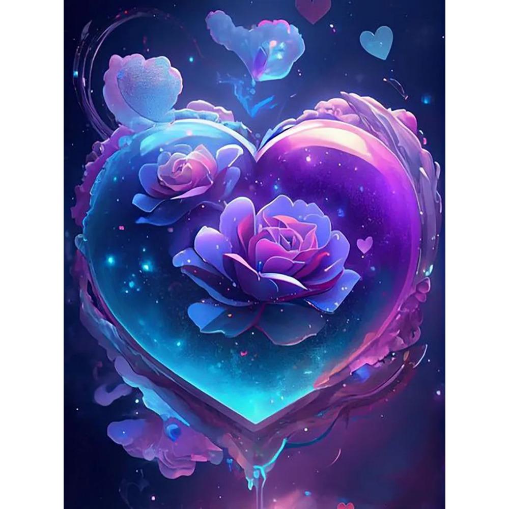 Алмазная картина, полная дрель, красивый цветок любви, круглая алмазная живопись, ручная работа, морской плюшевый мишка, сделай сам, алмазная мозаика, картина, украшение для дома
