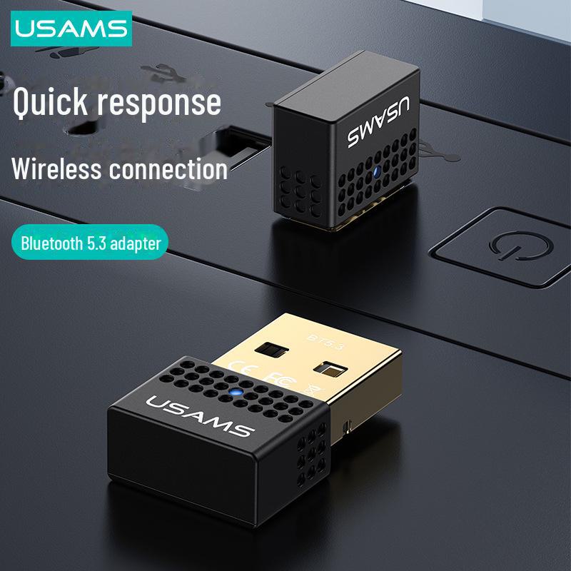 USAMS USB Bluetooth 5.3 Wireless Adapter for Headset, Speaker, Mouse, Keyboard, Desktop