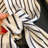 Women Neck Scarf Striped Contrast Color Satin Triangle Edge Wide Band Neck Decoration OL Style Commute Lady Hair Band Clothes Accessory