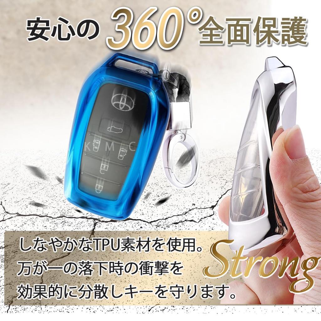 MKMC Smart Key Case TPU Compatible with Toyota New Alphard and New Vellfire Custom Accessory Parts Cover, Material, (30/40 Series), (Black/Purple)