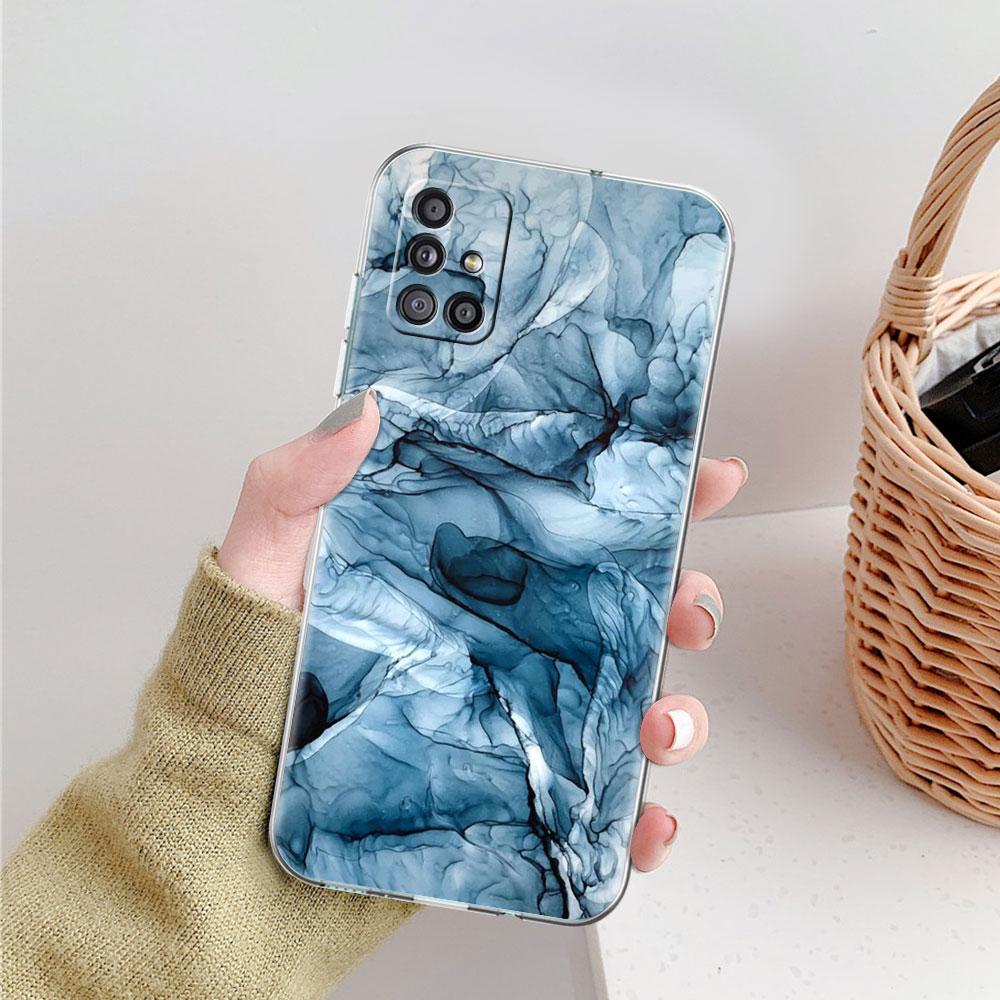 Прозрачный чехол с пейзажными чернилами и мрамором для Samsung Galaxy A51 A71 A21s A31 A12 A32 5G A21 EU A52 4G A41 A11 A22, чехол из ТПУ для телефона