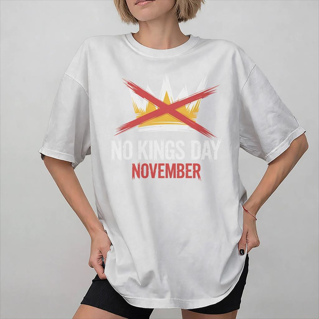 No Kings In America Graphic Printed T Shirts Unisex Women  Cotton  Tee Shirt Clothing