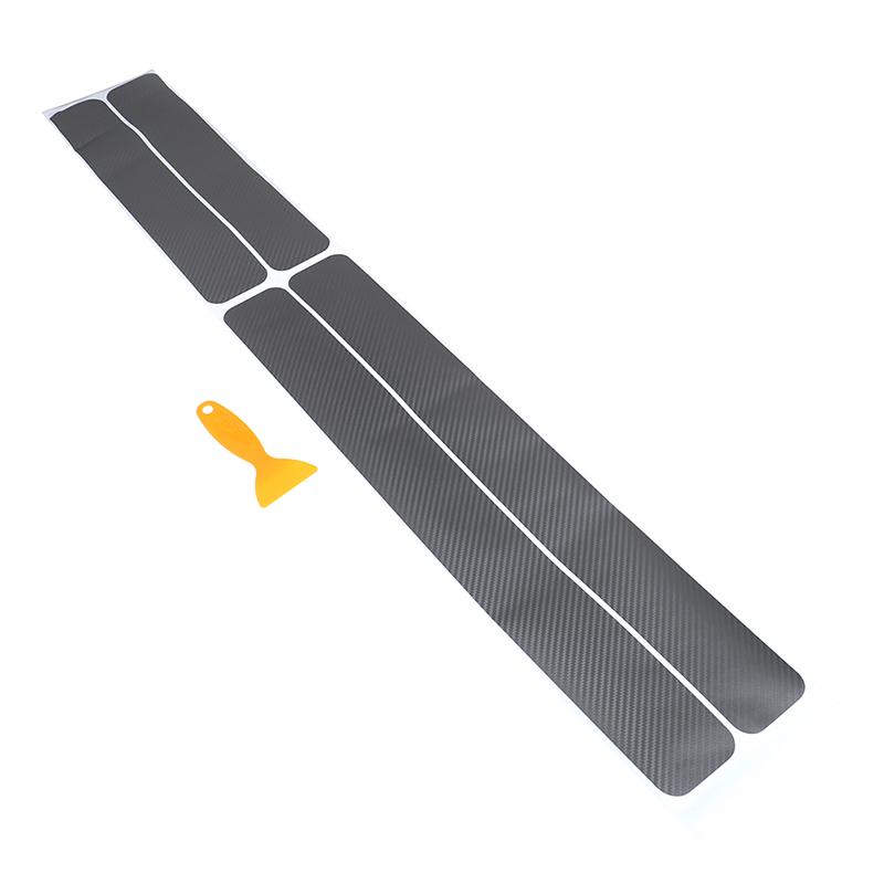 4 шт. серого цвета автомобильный порог порога царапины Приветственная педаль защиты углеродного волокна наклейка