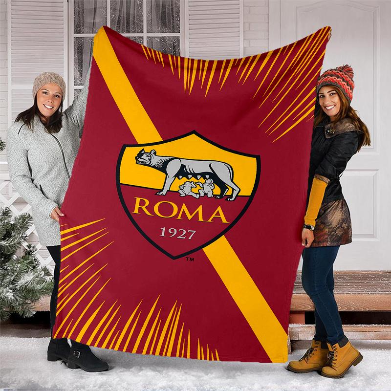 Rome logo printed blanket—lightweight,soft,warm;versatile blanket all seasons—perfect as &air-conditioning throw,nap blanket