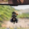 Gothic Witch Pendant 2D Acrylic Car Hanging Ornament Rearview Mirror Ornament for Halloween And Gothic Lovers