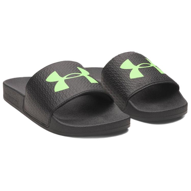 Under Armour Шлепанцы мужские черные с зеленым 6007527-003