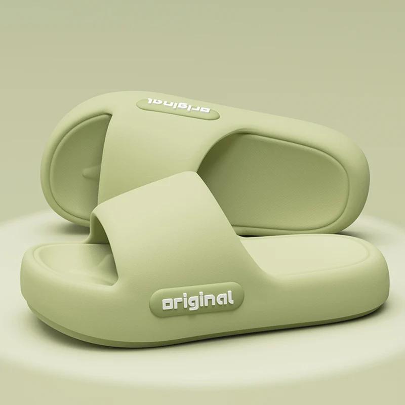 Женские домашние тапочки из ЭВА конфетного цвета с толстой подошвой, весна-лето, большие размеры, нескользящие, женские, мягкие, пляжные шлепанцы