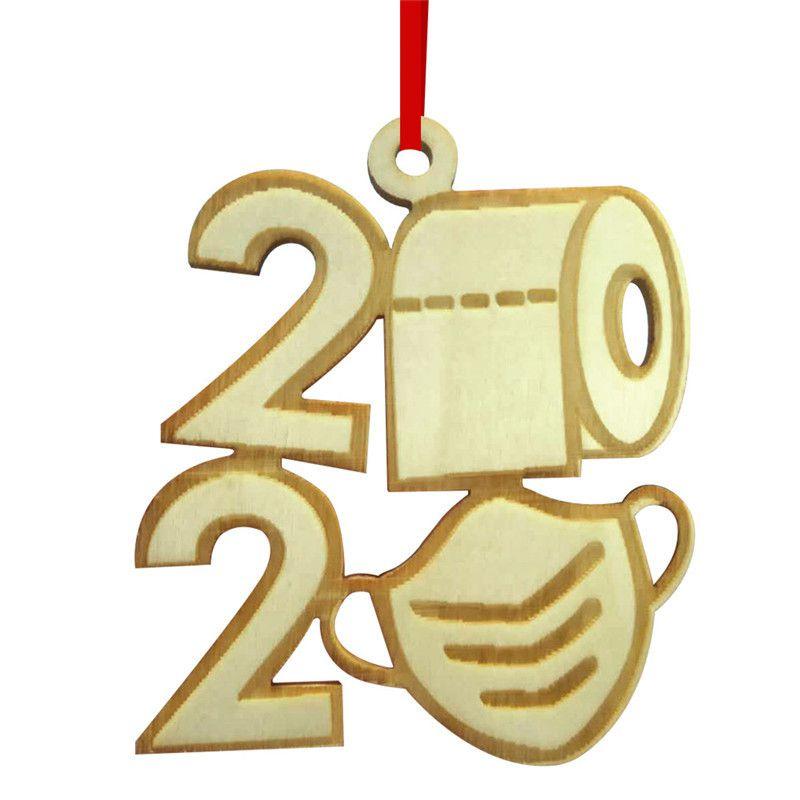 Очаровательная деревянная рождественская туалетная бумага 2020 Санта-Клаус карантинное украшение