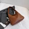 Solid Color Bucket Shoulder Bag Large Capacity Women Handbag Elegant PU Leather Tote Bag  Commute