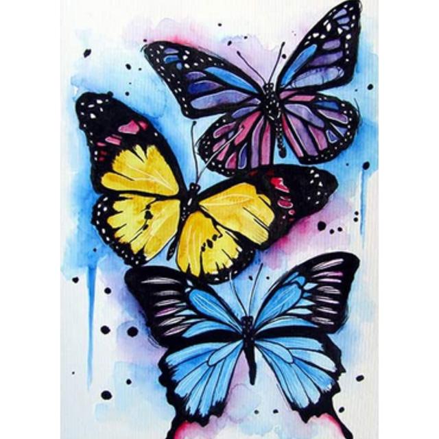 5D DIY Набор для алмазной живописи Красочные бабочки Летающие алмазные вышивки Стразы Украшения для дома