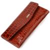 Women's Wallet Made of Patent Leather with Crocodile Print CANPELLINI 21704 Brown