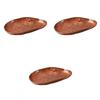 Set of 3 Red Iron Sand Deformed Long Plates X X Deformed Ceramic Plates by Setomonohonpo Multi-Purpose [31 17.8 4.4 Cm]