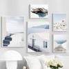 Santorini Sea Building Landscape Wall Art Canvas Painting Nordic Posters Prints Hotel Bar Wall Pictures For Living Room Decor