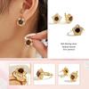 925 Sterling Silver Jewelry Set Flower Design Yellow Clasp Earring Ring Natural Red Garnet Gemstones Fine Jewelry for Women Girls Gift