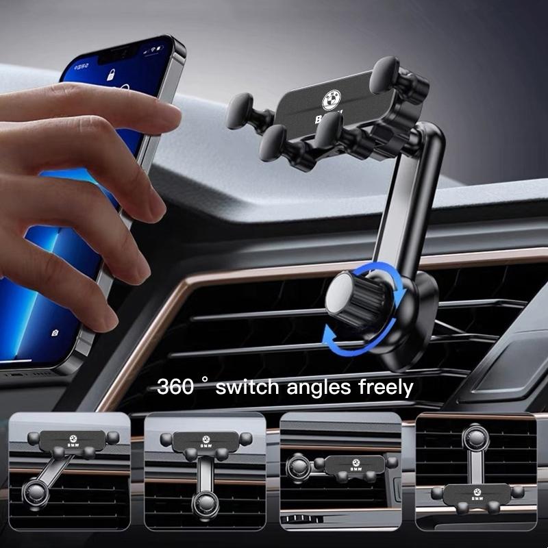 BABD1 Hot 2025 Car Air Outlet Gravity Phone Clip 360 ° Rotating Bracket For BMW i3 i4 E46 E90 E60 F30 F10 X1 X2 X3 X5 X4 X6 X7 G30 G2