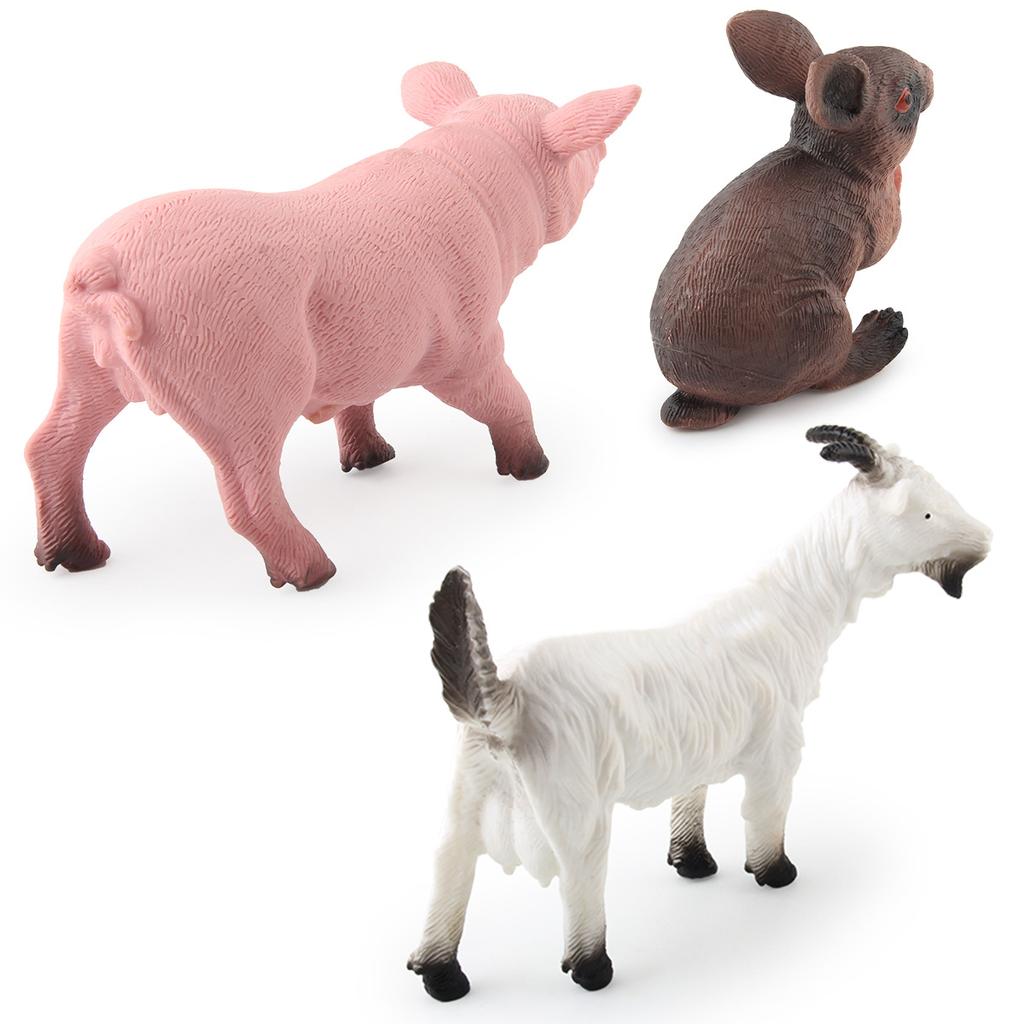 Direct Supply Simulation Cotton-Filled Washable, Ecological Farm Ranch Animal Set Static Model Ornament Toy