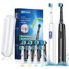 Electric Toothbrush Rotary Rechargeable Electric Toothbrush for Adults Rotating Electric Toothbrushes with 8 Soft Brush Heads