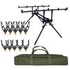 Регулируемая выдвижная подставка-держатель для карповых удилищ для 5 удилищ, подставка-держатель для удилищ, поддержка JS-B5, рыболовные аксессуары
