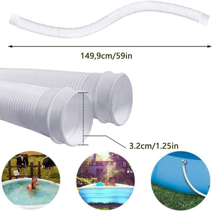 2x Tuyaux de remplacement pour skimmer piscine 149,9 x 3,2 cm (59 x 1,25 in) - pour pompe filtre