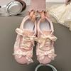 Fashion Casual Sports Shoes Ladies Footwear Sneakers New Spring Summer Pink Dress Flats Women's Shoes Lace Bowknot Chaussures Femme