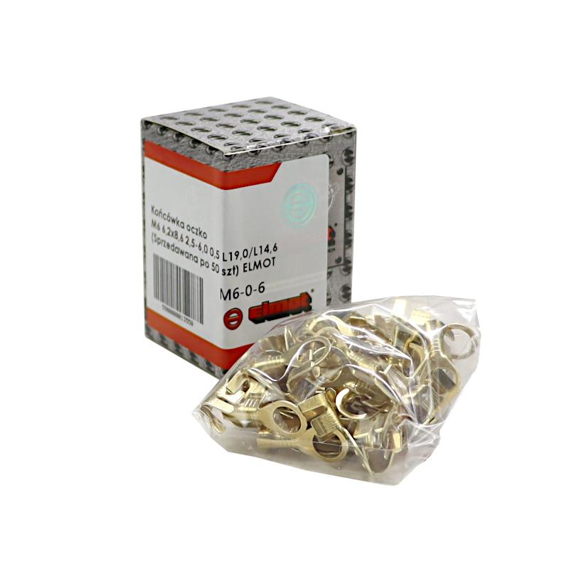 Eyelet end M6 6.2x8.6 2.5-6.0 0.5 L19.0/L14.6 (Sold in packs of 50) ELMOT visible price for 1 piece