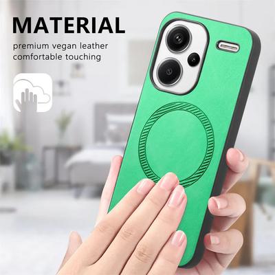 Чехол для Magsafe Magnetic Luxury Business Leather Back Cover для Redmi Note 13 Pro Plus Note13 4G 12R 13R Pro Wireless Charging Protection Shell