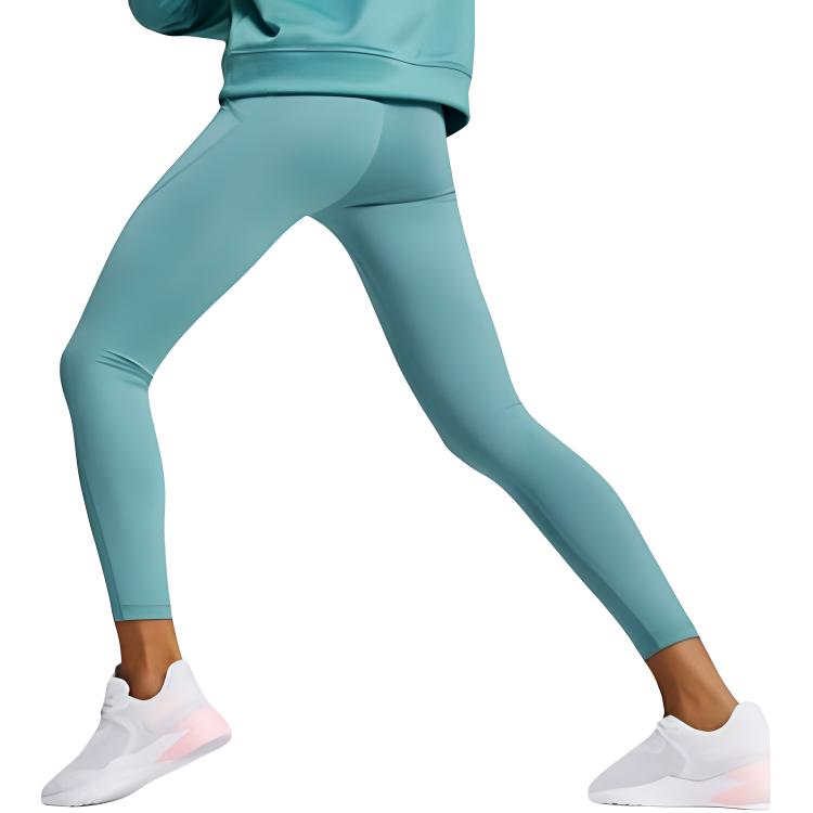 Puma Высокая талия Бег Фитнес Тренировки Элегантные однотонные спортивные брюки Nine Point женские плавки темно-синего цвета 520267-48