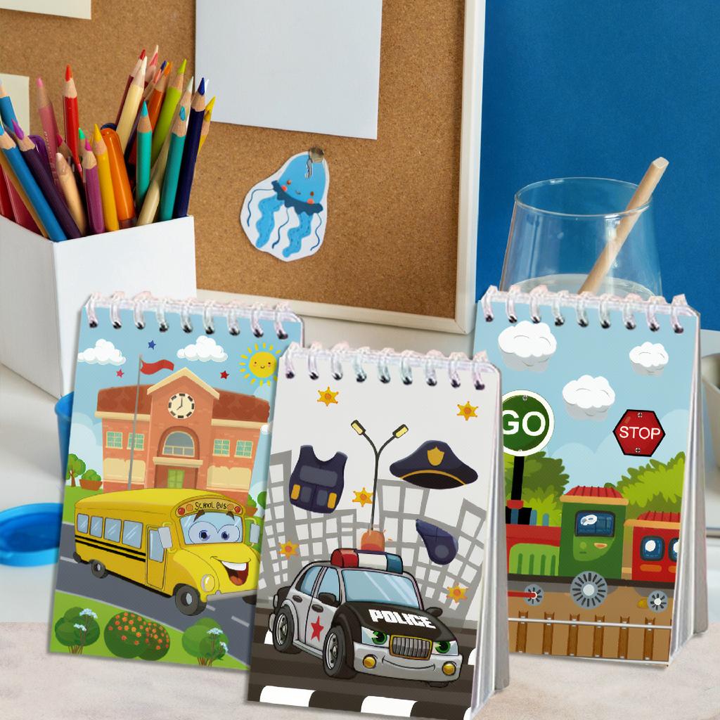 8 шт. 10x6 см Мини спиральный блокнот для автомобиля Back To School Supplies Автомобиль Грузовик Автобус Блокнот Классные награды Наполнители для подарочных пакетов