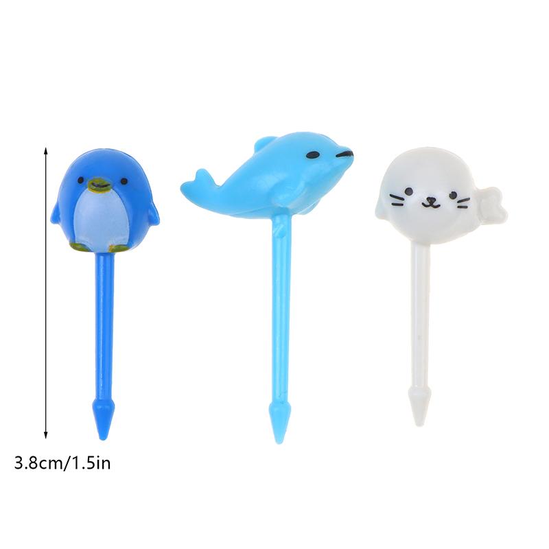 8 шт. фруктовая вилка из пищевого пластика, мини-мультяшный детский торт, фруктовая зубочистка, бенто-ланч, аксессуары для бенто, украшение для вечеринки