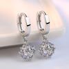 Earrings Elegant Love Window Silver Plated Cube Block Six Diamond Zircon Earrings for Women Thin-Looking Earrings