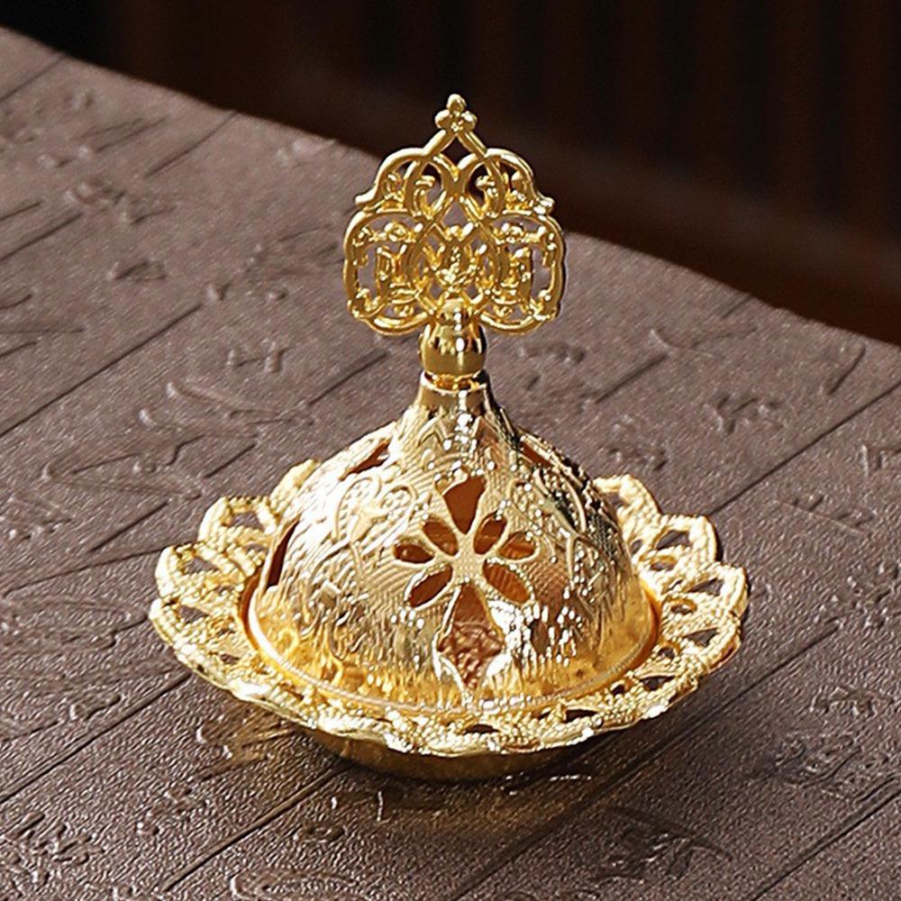 Gold Mini Censer Holder Zinc Zinc Alloy Aromatherapy Burner Creative Metal Incense Burner  Middle East