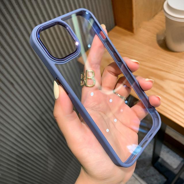 Роскошный прозрачный противоударный чехол для Iphone 14 13 12 11 Pro Max X Xr Xs, металлическая защита камеры, мягкая рамка, прозрачная крышка