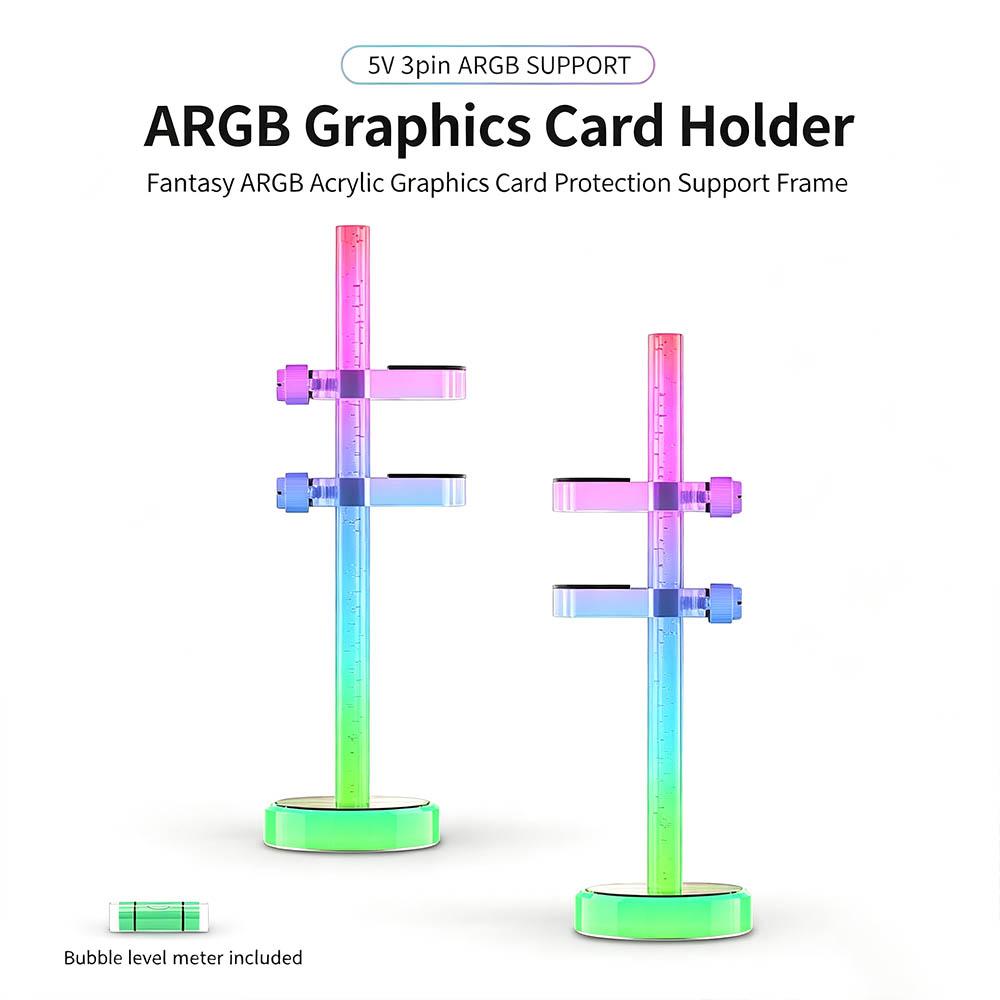 5V 3Pin Addressable ARGB GPU Holder Adjustable Anti Sag Bracket Graphics Card Support Brace PC Case DIY Decoration Computer Modding Accessory