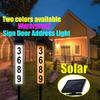 Solar-Powered Solar Doorplate Light Pole Mount Address Sign with Lightings  Garden