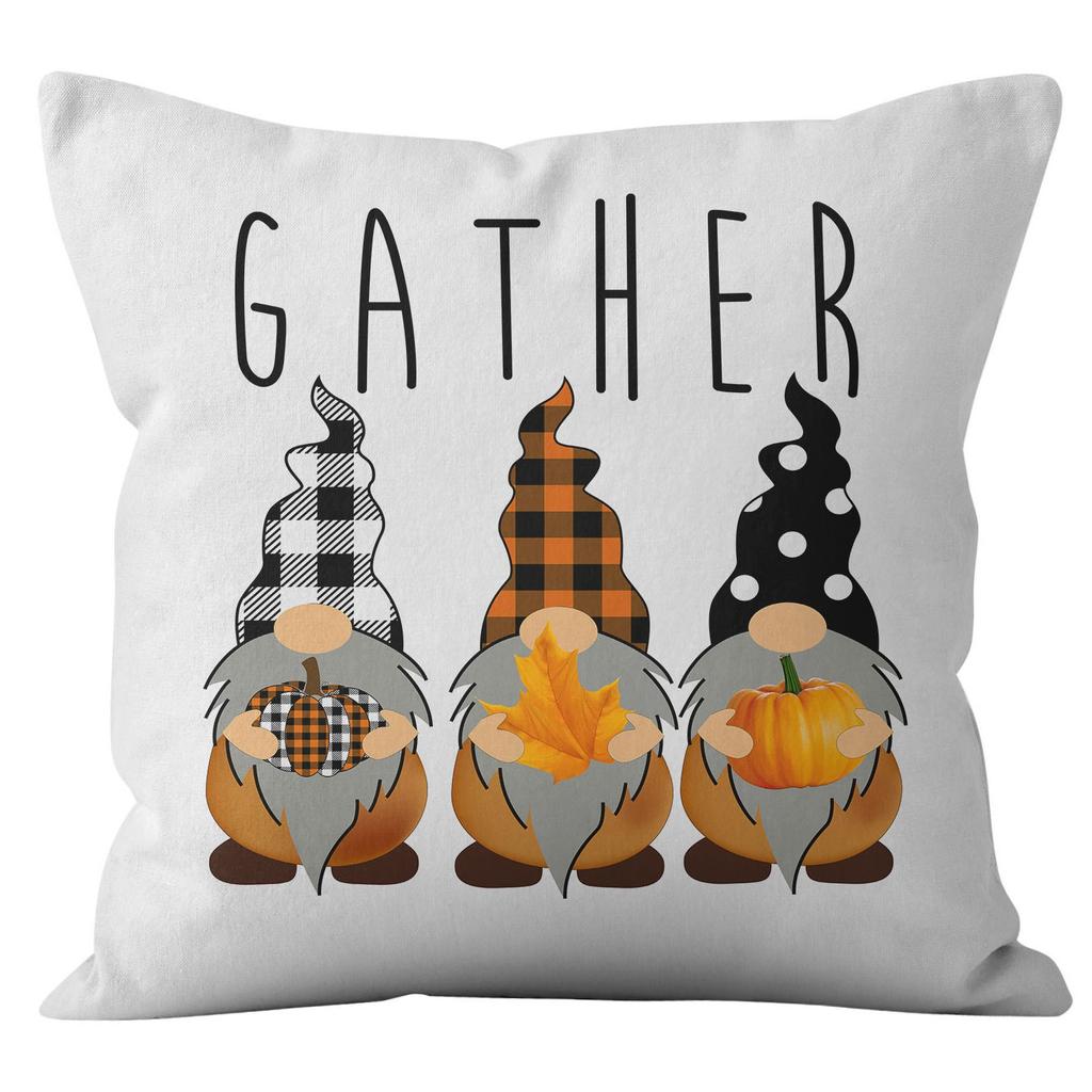 Новая наволочка на подушку с тыквой и гномом на День благодарения, домашняя наволочка для подушки