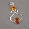 Citrine Pendant, 925 Solid Sterling Silver Gemstone Jewelry, Handmade Pendant, For Thanksgiving