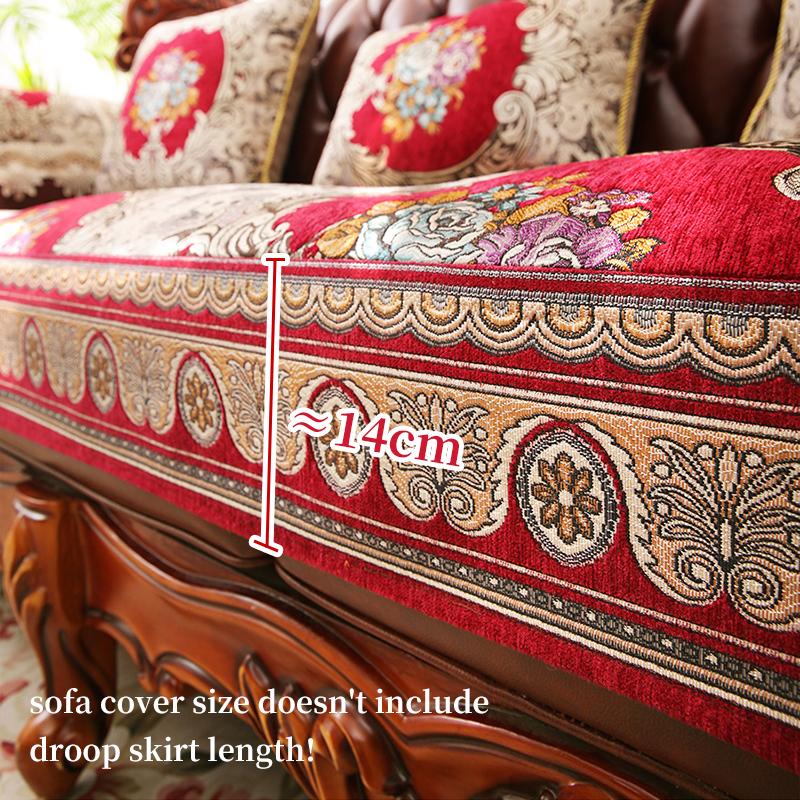 European Jacquard Sofa Covers Living Room Chenille Fabric Anti-slip Sofa Cushion New Year Christmas Home Sofa Decor Couch Cover