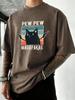 Pew Pew Madafaks Cute Funny Printed Washed T Shirts Soft Breathable TShirt Cotton Loose Short Sleeves Vacation Men Streetwear