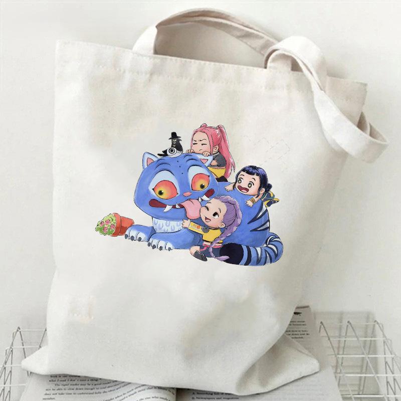 Горячая распродажа Kpop Корейская группа Witch Hunter для девушек Принт Холщовая сумка Студенческая повседневная сумка Сумка для покупок