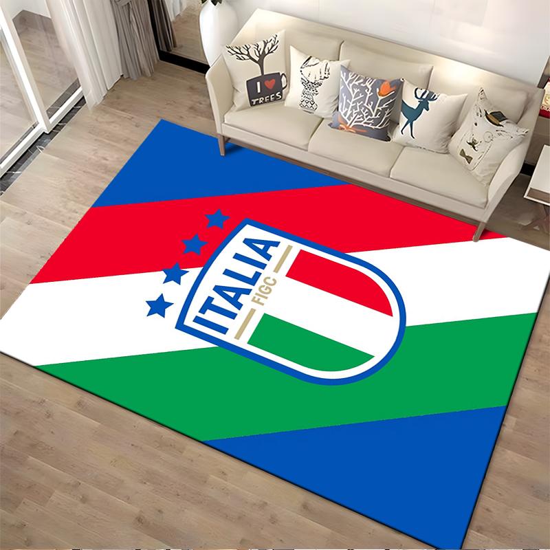 Italian Flag with FIGC Logo Design Rug Non-slip rug suitable for living room and bedroom sofas