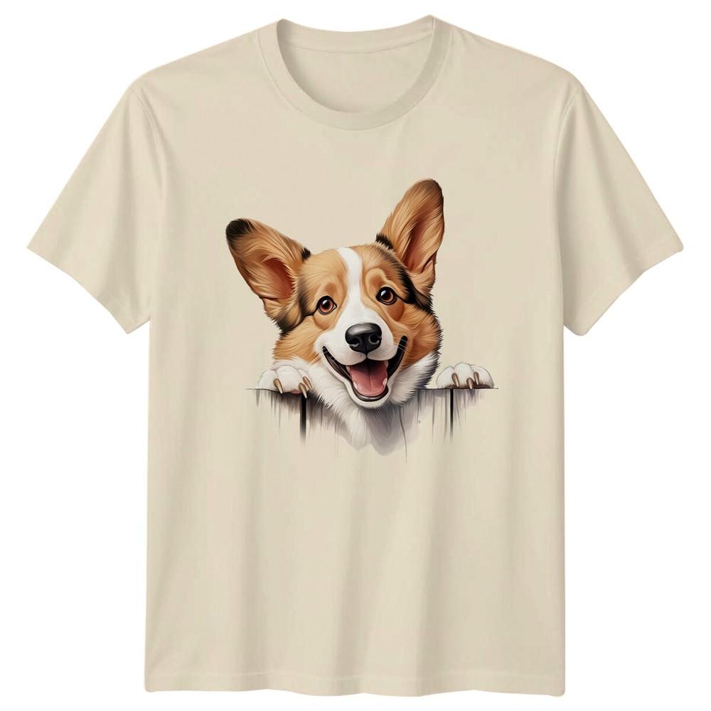 Cute Corgi Dog Breed Peeking TShirt Happy Dog Pet Lover Tee