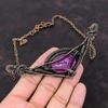 Ожерелье из фиолетового огненного лабрадорита, ожерелье из медной проволоки с драгоценными камнями, регулируемое ожерелье из медной цепочки, ювелирные изделия ручной работы для подарка