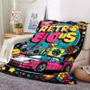 1pc Retro 80s Blanket Lightweight Flannel Blanket Throw Blanket For Sofa, Bed, Travel, Camping, Livingroom, Office, Couch