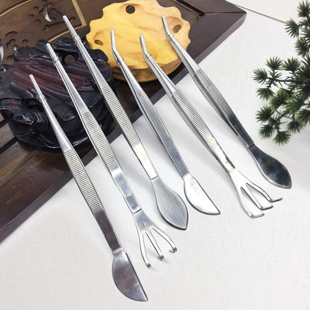 Handheld Stainless Steel Root Rake Mini Gardening Rake Garden Utensils Bonsai Tweezers Loosen Soil